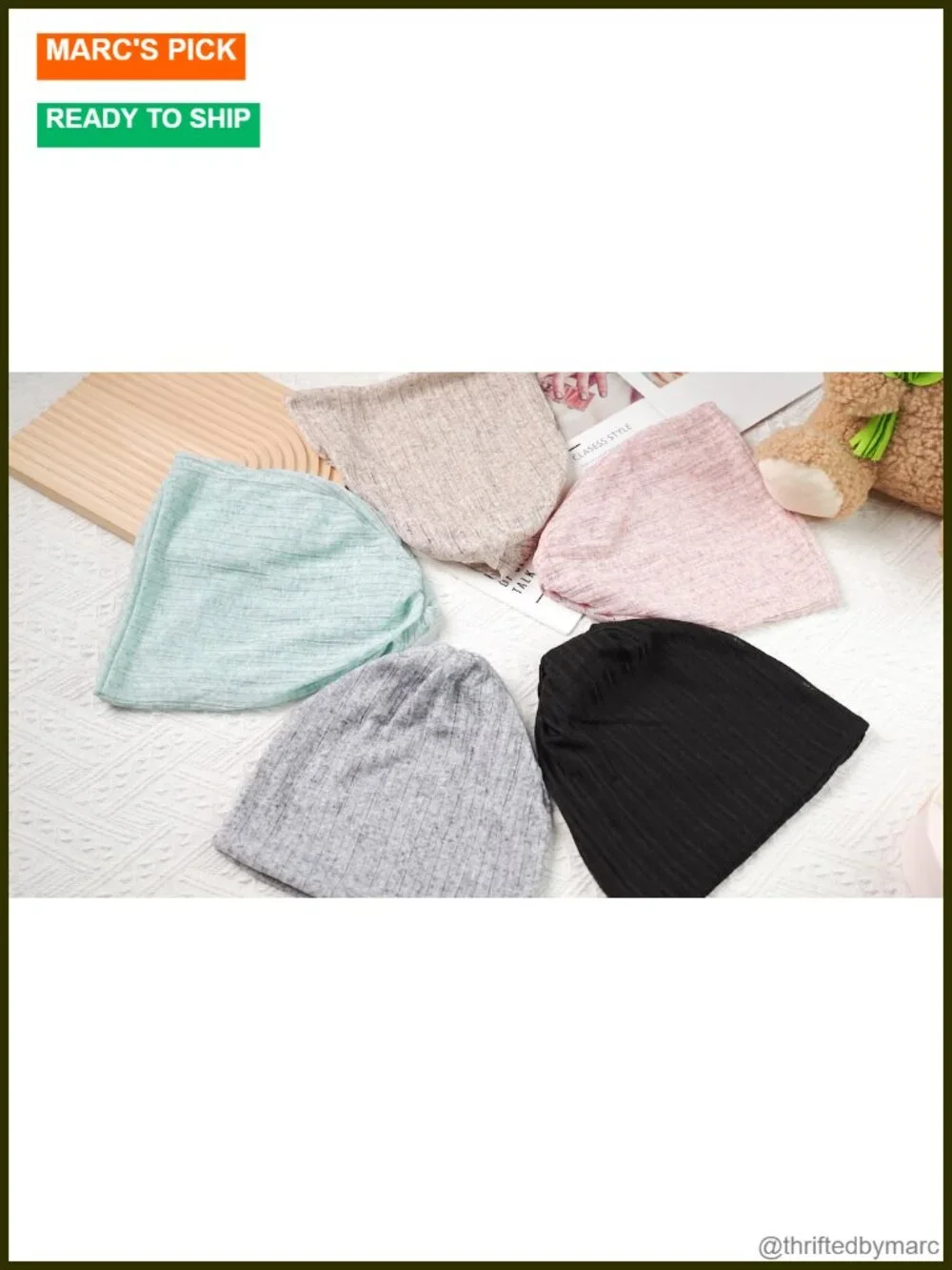 5-Pack Slouchy Beanie Chemo Hat Stretch Cancer Head Wraps Sleep Scarf